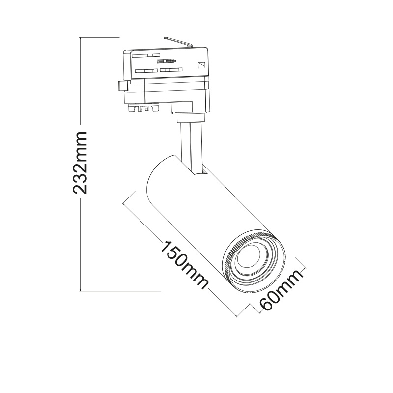 Aca Σποτ ράγας LED COB 4 καλωδίων 10W 3000K Μαύρο (AIMY1030B4)