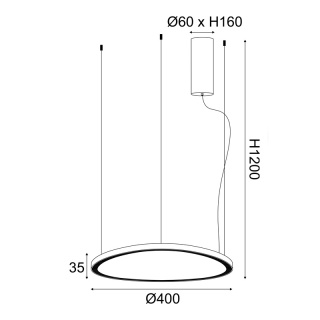 Aca Led Κρεμαστό Φωτιστικό 36W 3000K Μαύρο (BR97LEDP40BK)