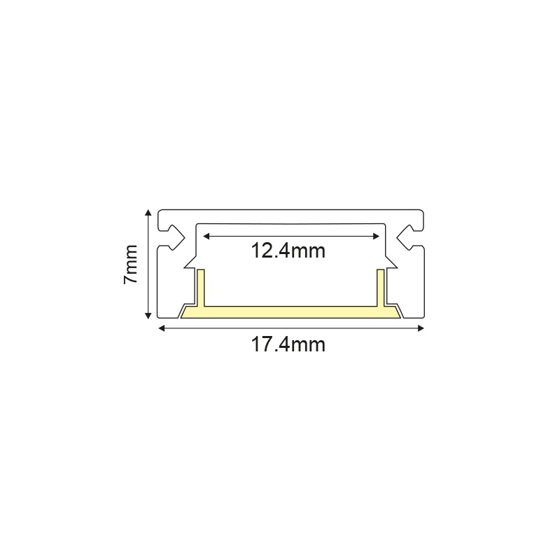 Aca MINI Προφίλ Αλουμινίου με Οπάλ Κάλυμμα (P109U)