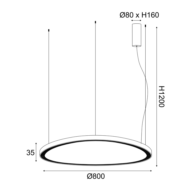 Aca Led Κρεμαστό Φωτιστικό 74W 3000K Χρυσό (BR97LEDP80GD)