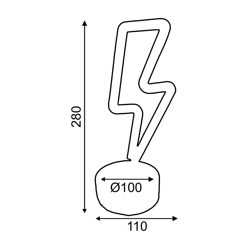 Led Διακοσμητικό Αστραπή 34 NEON Led Θερμό Λευκό (X04341318)