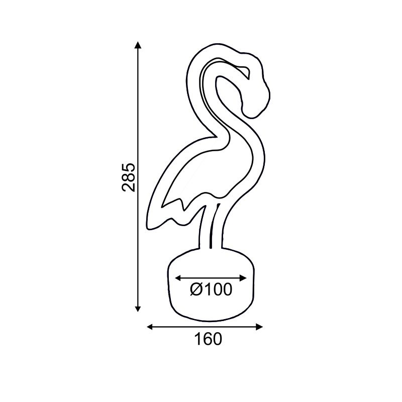 Led Διακοσμητικό Φλαμίνγκο 49 NEON Led Ροζ (X04497314)