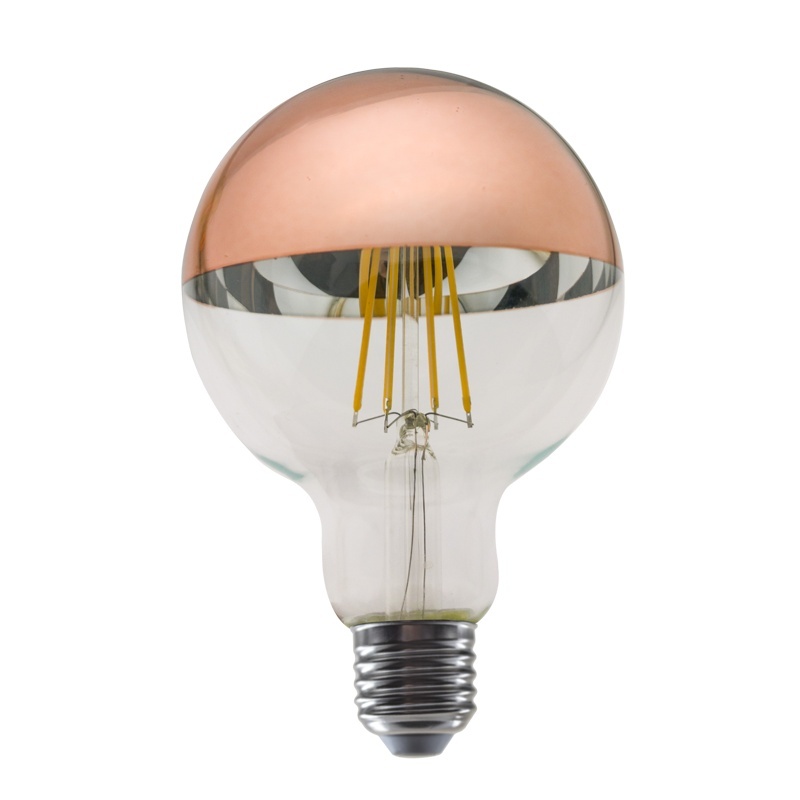 Λάμπα Led Filament Half Rose Gold 8W E27 G95 2700K Dimmable (PALA958WWDIMRG)