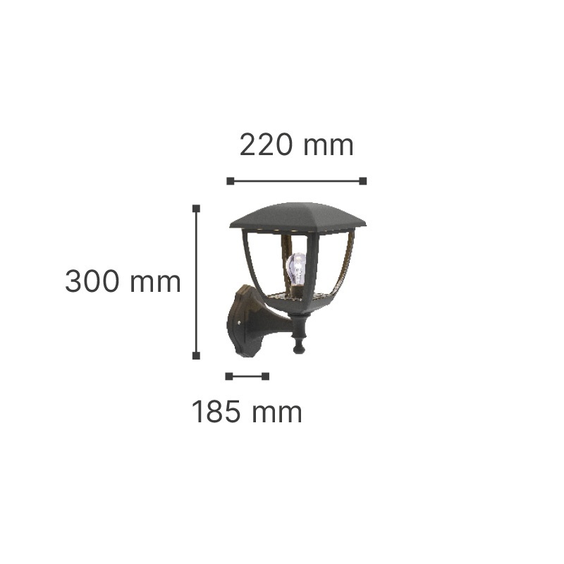 It-Lighting Avalanche 1xE27 Επιτοίχιο Φωτιστικό Μαύρο (80201214)