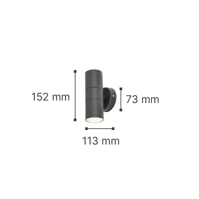 It-Lighting Ouachita 2xGU10 Επιτοίχιο Φωτιστικό Up-Down Λευκό (80200624)