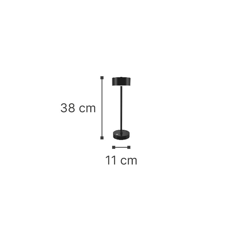 It-Lighting Crater Επαναφορτιζόμενο Led 2W CCT Touch Επιτραπέζιο Φωτιστικό Μαύρο (80100110)