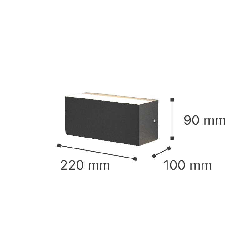 It-Lighting Martin Led 12W CCT Επιτοίχιο Φωτιστικό Up-Down Ανθρακί (80200740)