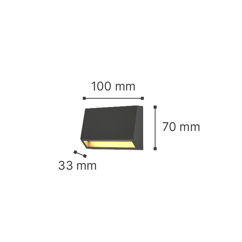 It-Lighting Blue Led 3W CCT Επιτοίχιο Φωτιστικό Ανθρακί (80202240)