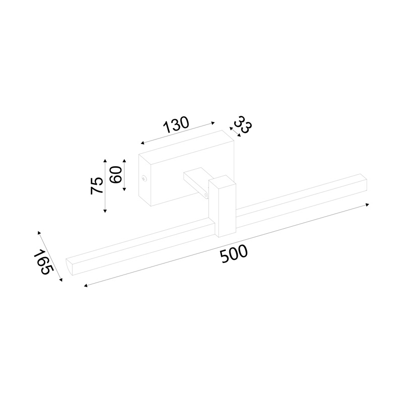 Aca Led Επιτοίχιο Φωτιστικό 12W 3000Κ Μαύρο (PN13LEDW50BK)