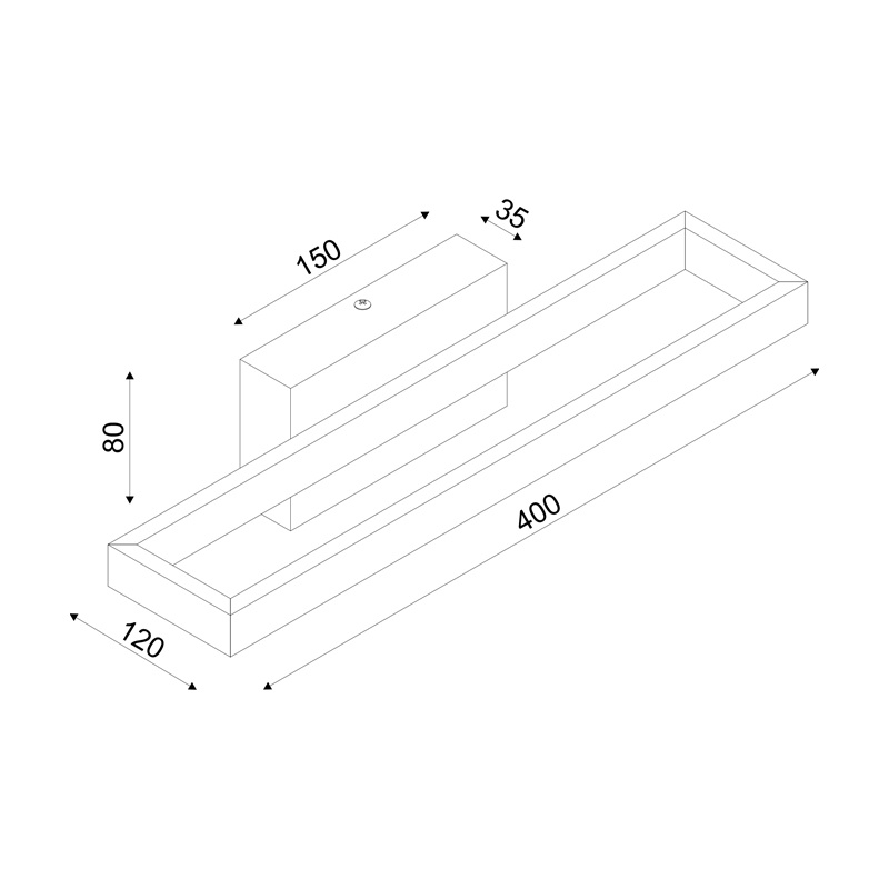 Aca Led Επιτοίχιο Φωτιστικό 12W 3000Κ Μαύρο (PN30LEDW40BK)