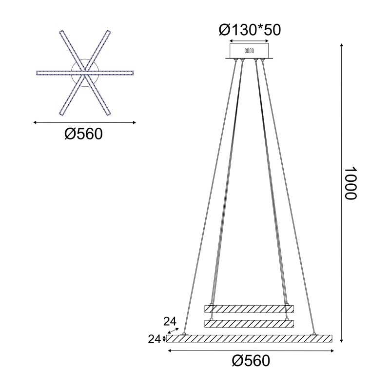 Aca Led Κρεμαστό Φωτιστικό 27W 3000K (TNK299LED27P)