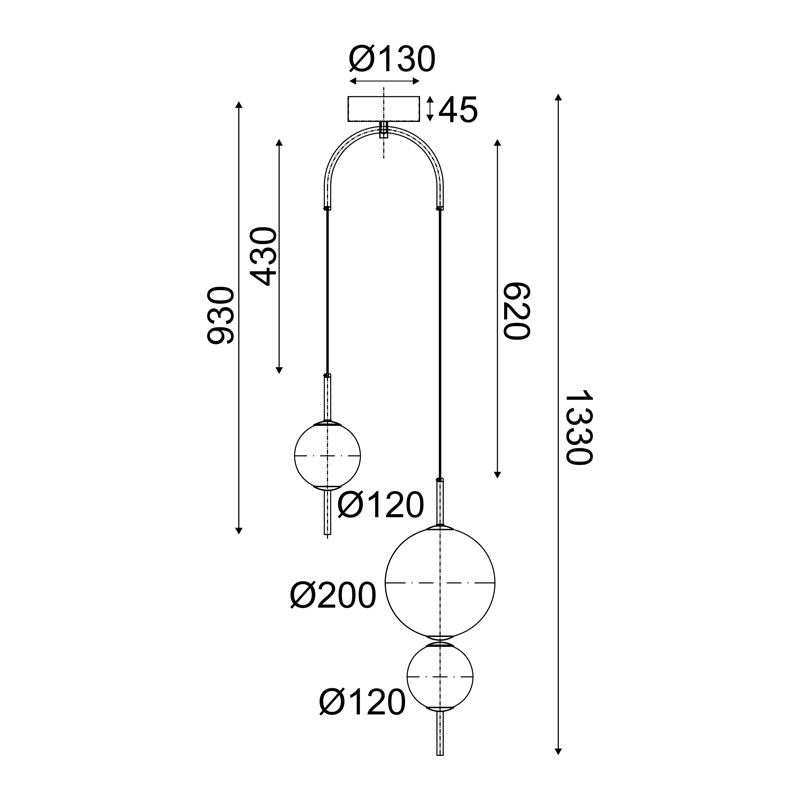 Aca Led Κρεμαστό Φωτιστικό 15W 3000K (TNK323LED15P)