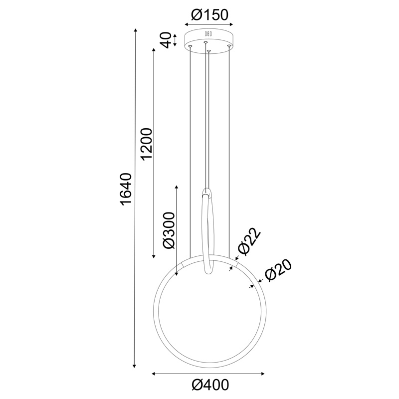 Aca Led Κρεμαστό Φωτιστικό 24W 3000K Χρώμιο (ZM31LEDP40CH)