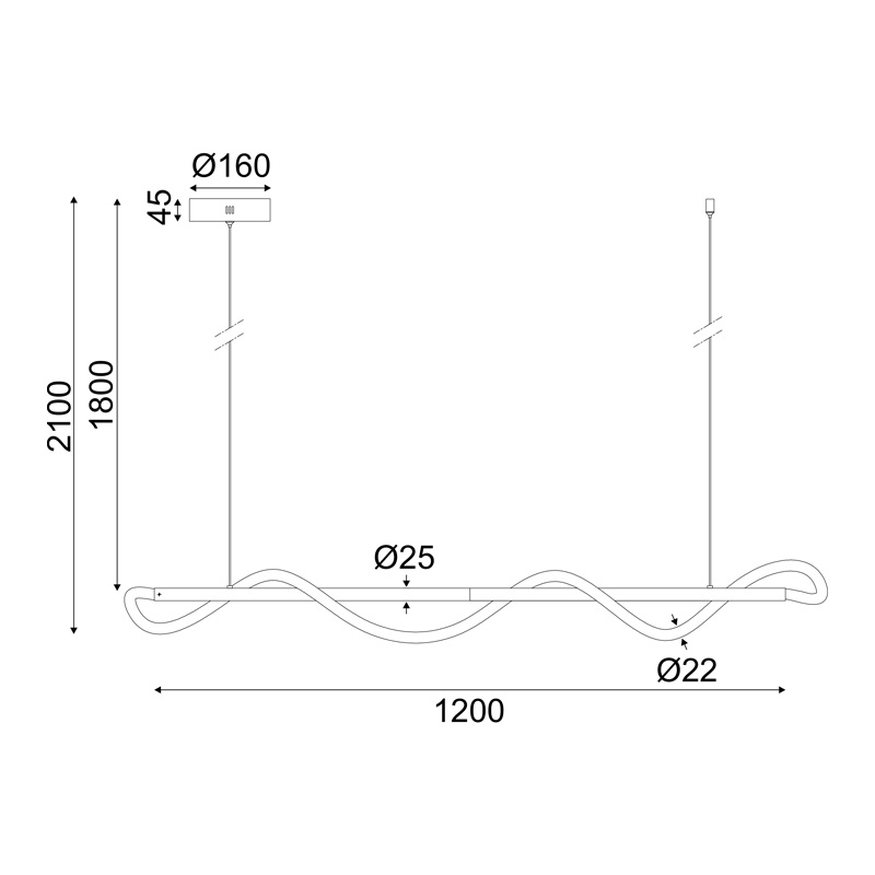 Aca Led Κρεμαστό Φωτιστικό 36W 3000K Μαύρο (ZM36LEDP120BK)