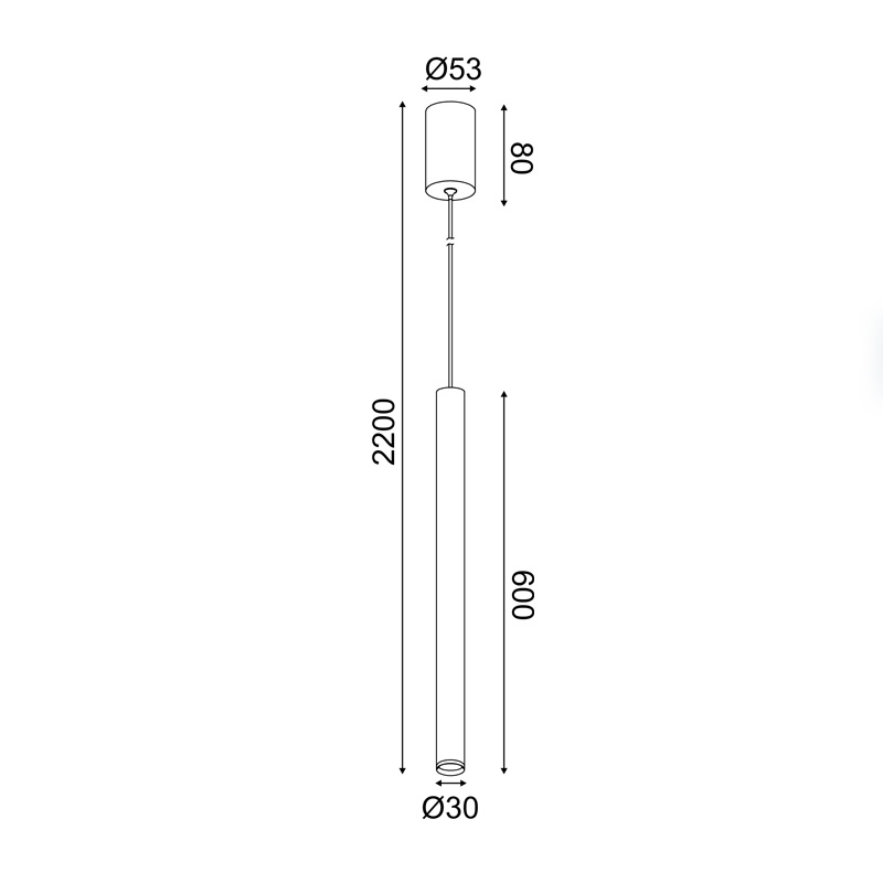 Aca Led Κρεμαστό Φωτιστικό 5W Μαύρο (RA31LEDP60BK)