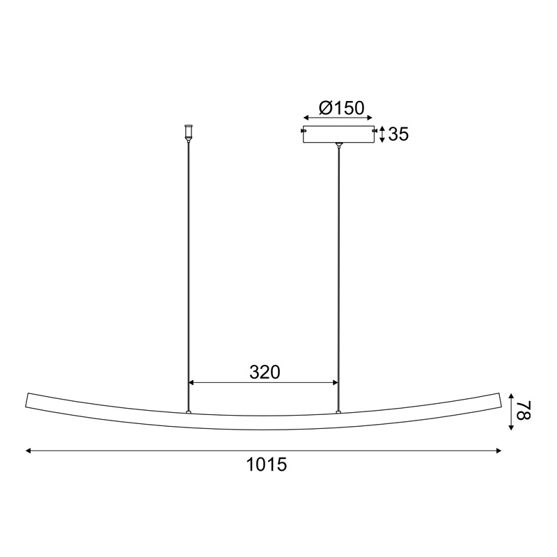 Aca Led NAAVA Κρεμαστό Φωτιστικό 20W Μαύρο (YL1721LEDPBK)