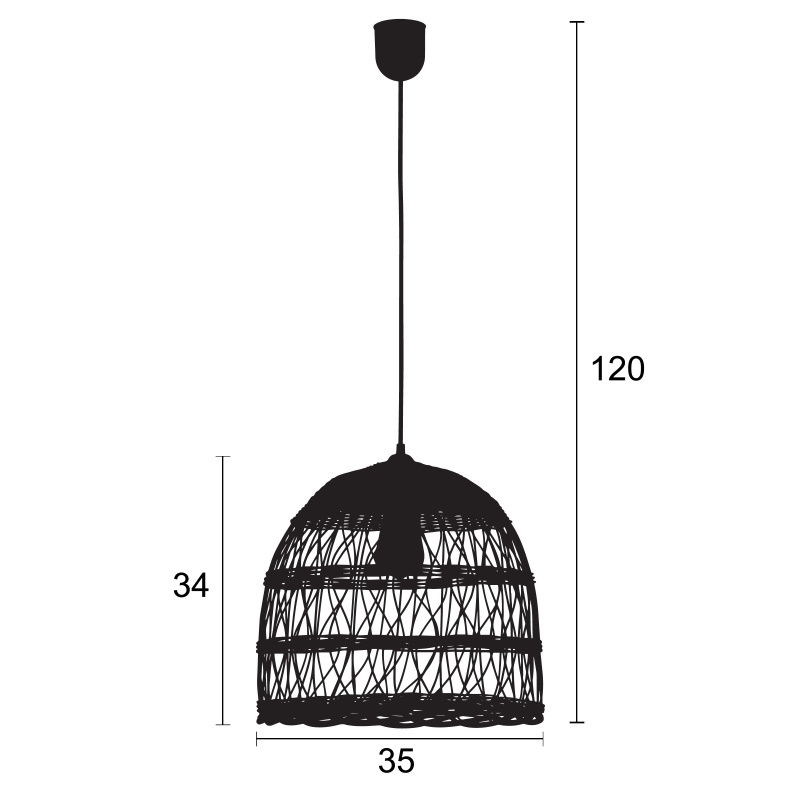 Arkolight Φωτιστικό Μονόφωτο Ρατάν E27 Φ35 (981-2/35)