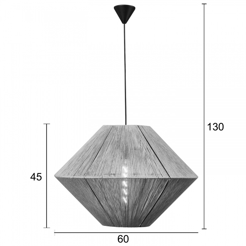 Arkolight Φωτιστικό Μονόφωτο Σχοινί Natural E27 Φ60 (978-2/60)