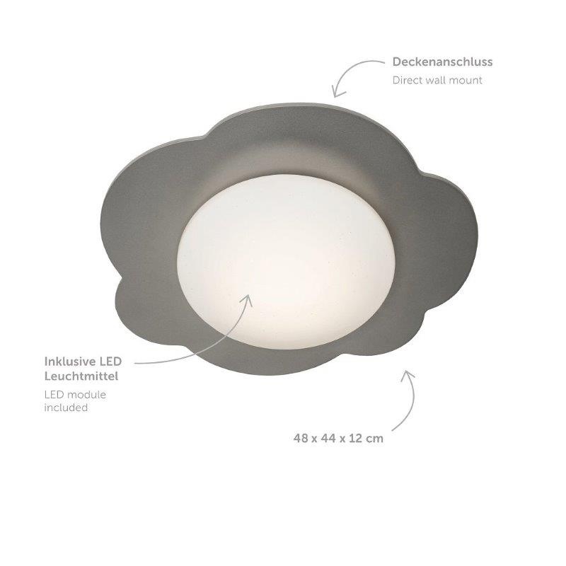 Elobra Led Παιδικό Φωτιστικό Οροφής Ασημί Cloud Starlight Small (139998)