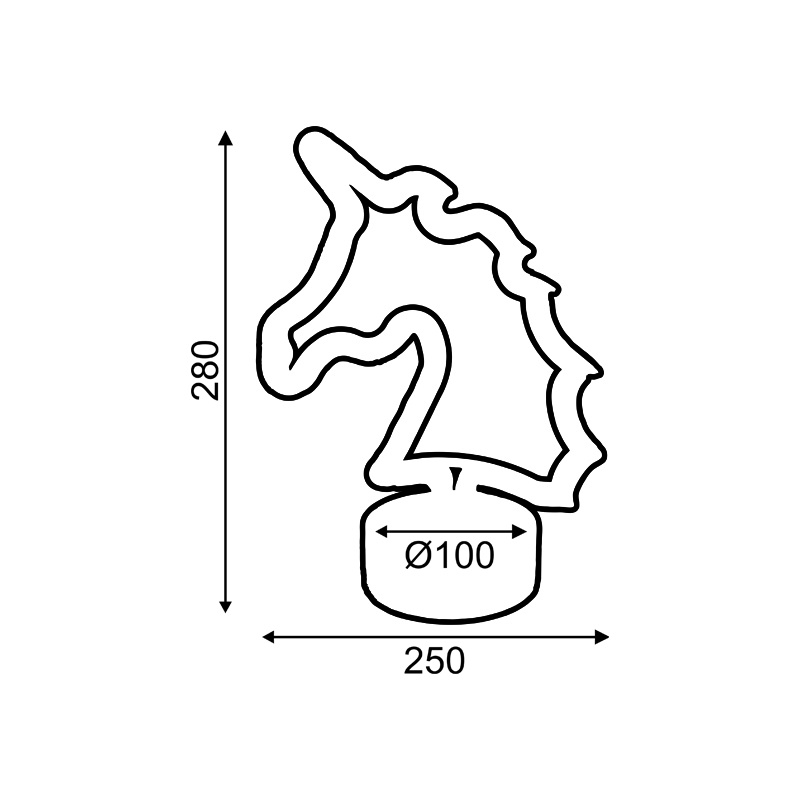 Led Διακοσμητικό Μονόκερος 47 NEON Led Ροζ (X04477313)