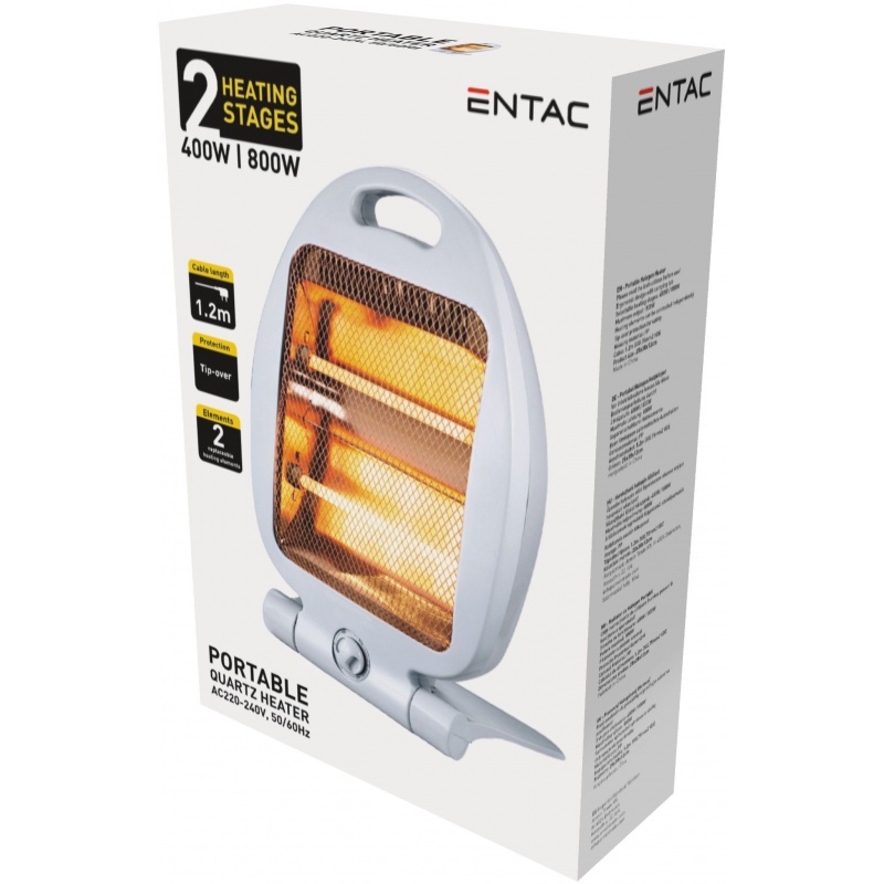 Entac Θερμαντικό 800W Quartz Λευκό (EPQH-0.8KW)