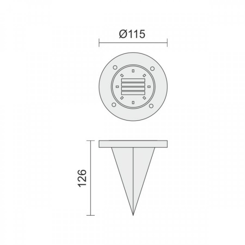 Spotlight Ηλιακό Καρφωτό Φωτιστικό Εδάφους 0.5W 6000K (6613)