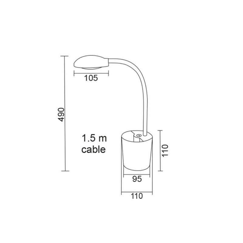 Aca Led Φωτιστικό Γραφείου 5W 4000K Λευκό (16035LEDWH)