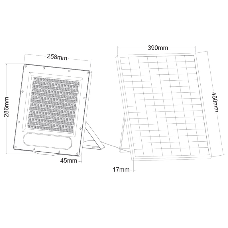 LED SMD Προβολέας + Φ/Β Πάνελ 300W 90° 4000K (FLARE30040)