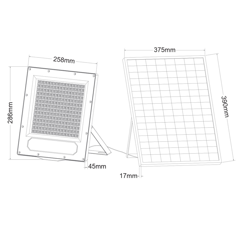 LED SMD Προβολέας + Φ/Β Πάνελ 240W 90° 4000K (FLARE24040)