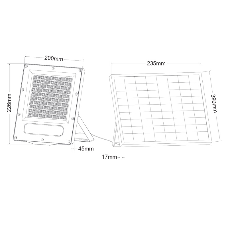 LED SMD Προβολέας + Φ/Β Πάνελ 120W 90° 4000K (FLARE12040)