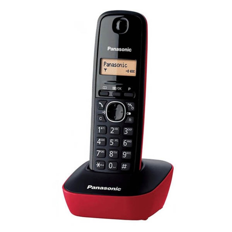 Panasonic KX-TG1611 Ασύρματο Τηλέφωνο Μαύρο-Κόκκινο (31.002.0002)