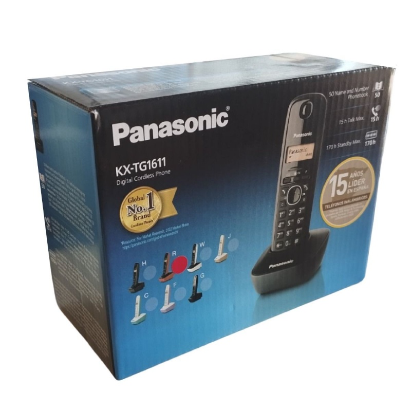 Panasonic KX-TG1611 Ασύρματο Τηλέφωνο Μαύρο-Κόκκινο (31.002.0002)