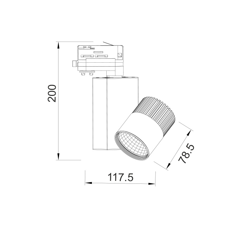 Aca Σποτ ράγας LED COB 4 καλωδίων 15W 3000K Λευκό (BIENAL1530W4)