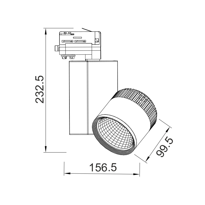 Aca Σποτ ράγας LED COB 4 καλωδίων 45W 3000K Λευκό (BIENAL4530W4)