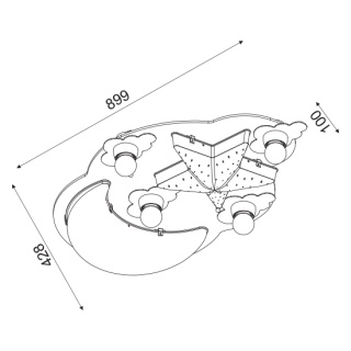 Aca Παιδικό Φωτιστικό Οροφής "Ουρανός" (ZN170066CB)