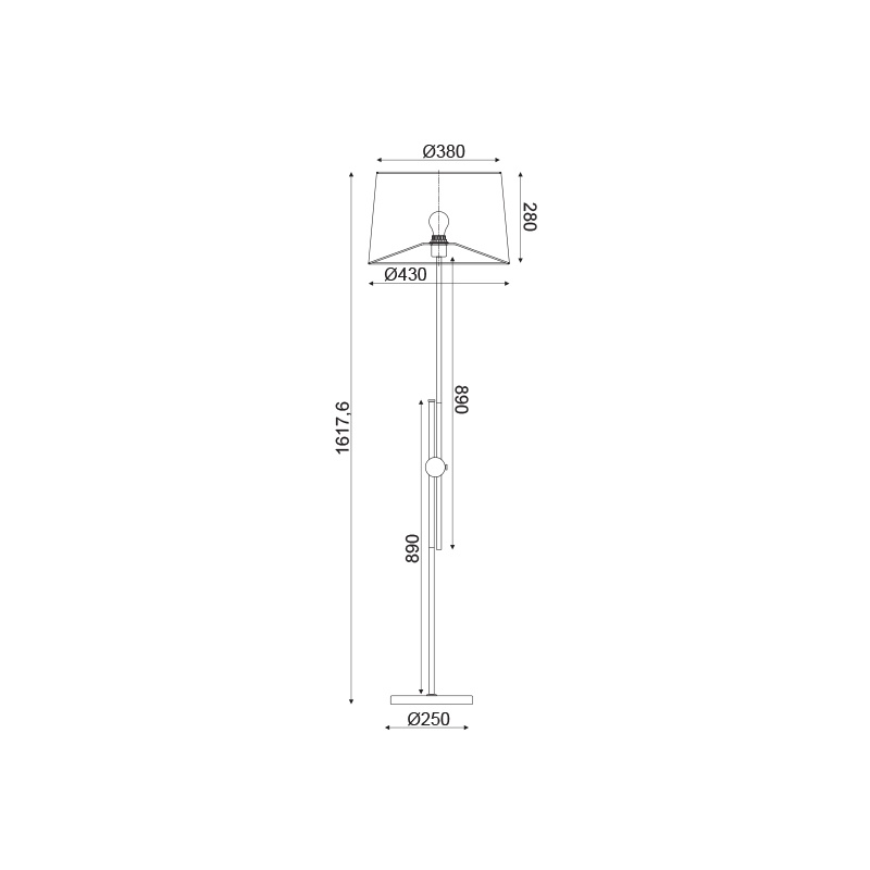 Aca Επιδαπέδιο Φωτιστικό Νίκελ - Λευκό (ML306421FS)