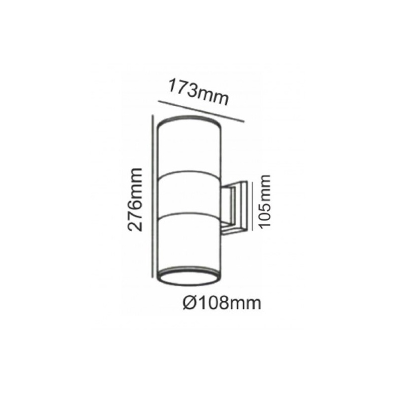 Aca Απλίκα Αλουμινίου Up-Down E27 Λευκή (HI7001W)