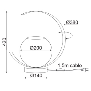 Aca Επιτραπέζιο Φωτιστικό Χρυσό Περλέ (DCR17501T)