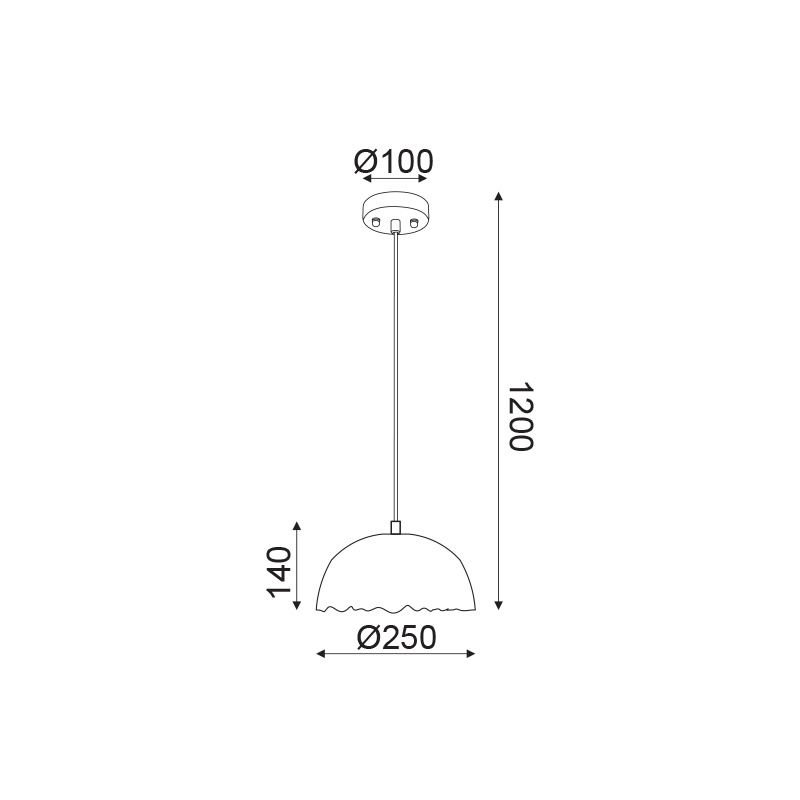 Aca Μονόφωτο Κρεμαστό Φωτιστικό Λευκό Ø25 (V3729251PWS)