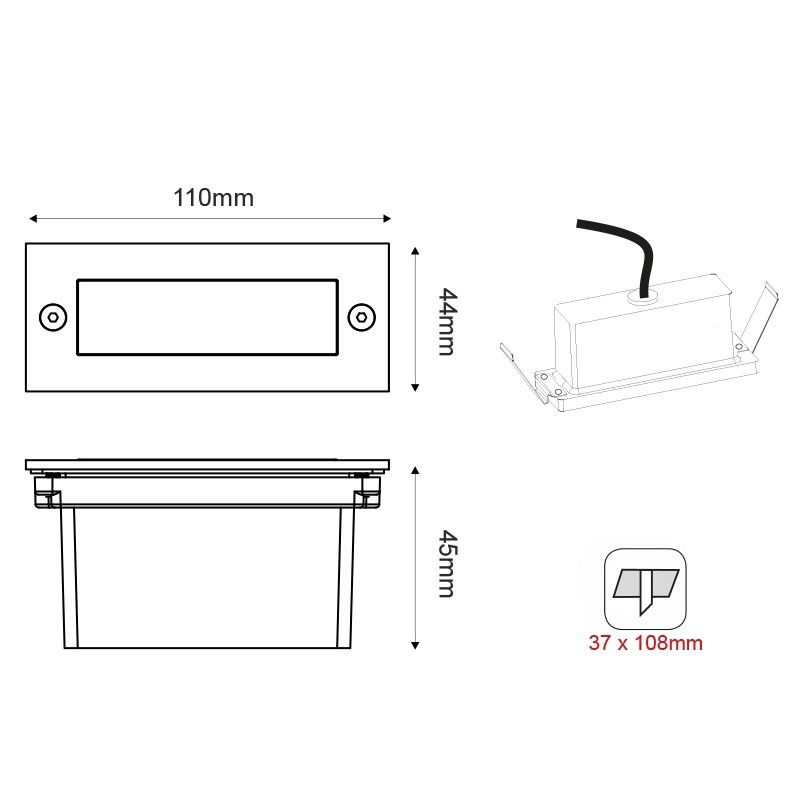 Aca Led SMD Χωνευτή Απλίκα 2W 3000K Λευκή (PAS230WP)