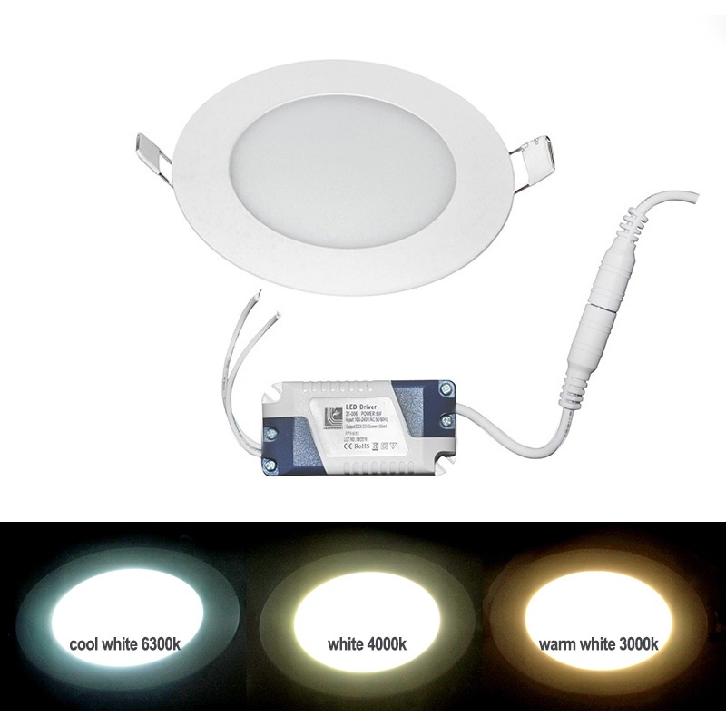 Led SMD slim panel Ø12 6W 120° 3000K Λευκό (21-061000)