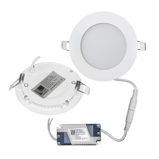 Led SMD slim panel Ø12 6W 120° 4000K Λευκό (21-06101)