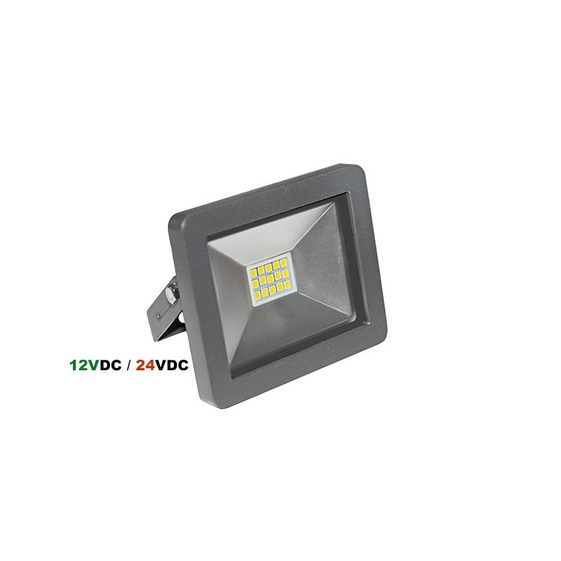 LED SMD Ανθρακί προβολέας 10W 12 - 24V DC 120° 4000K (3-310221)