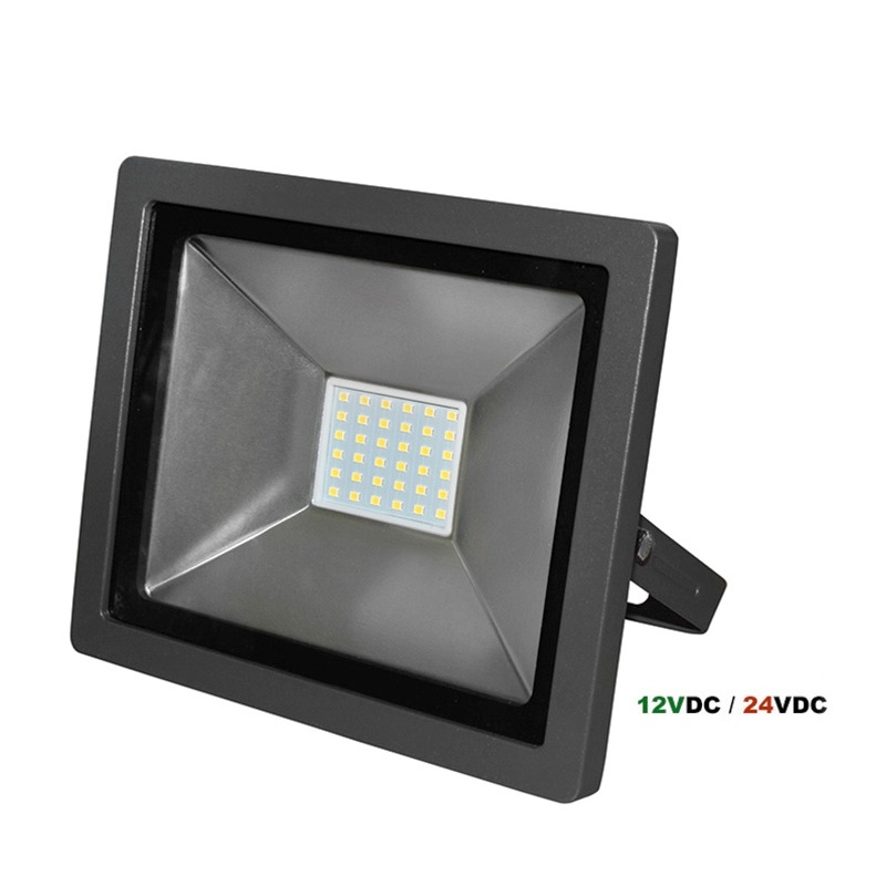 LED SMD Ανθρακί προβολέας 30W 12 - 24V DC 120° 4000K (3-330221)