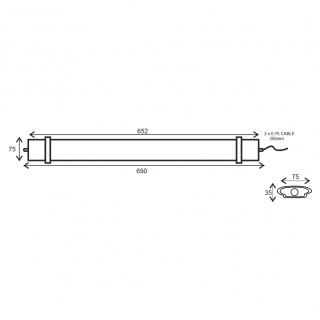 Aca Led SMD στεγανό γραμμικό φωτιστικό 30W 6000K (TETE3060)