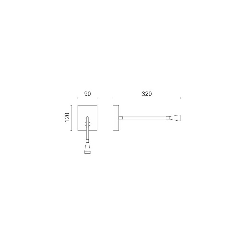 Spotlight Led Επιτοίχιο Φωτιστικό 3W 3000K Χρώμιο (5855)