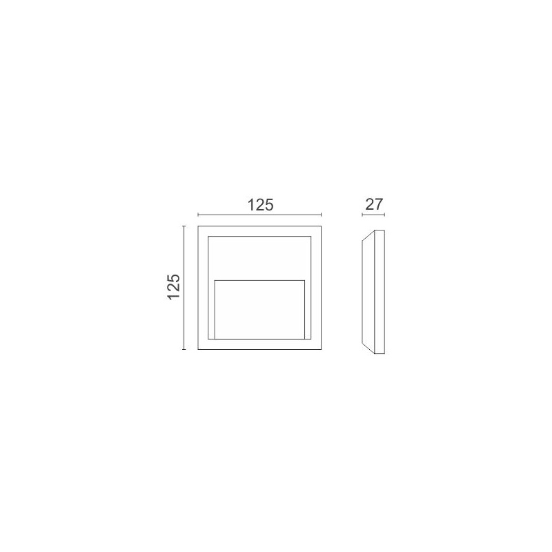 Spotlight Επιτοίχιο Led Φωτιστικό 1.5W 4000K Γκρι (5917)