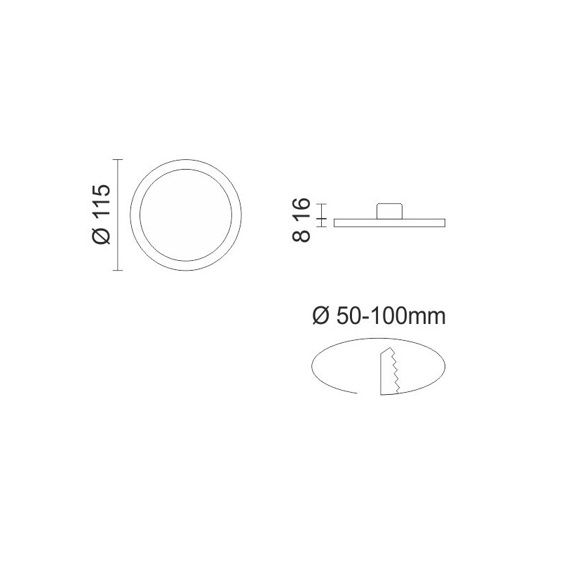 Spotlight LED SMD Adjustable panel 8W 180° 3000K (5646)