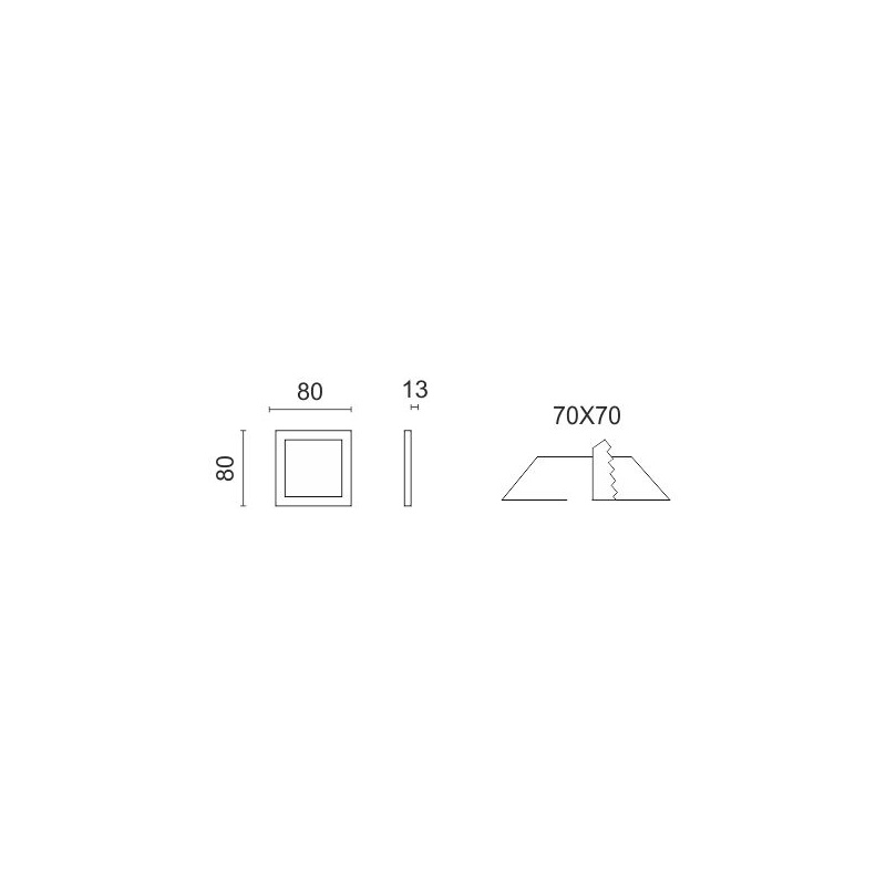 Spotlight LED SMD Slim panel 9x9 6W 180° 4000K (5239)