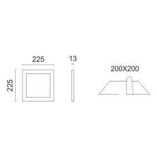 Spotlight LED SMD Slim panel 20W 140° Switch Kelvin (5812)